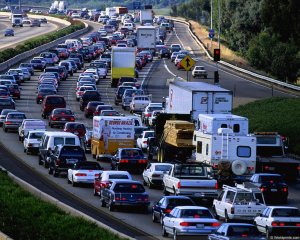 Congestionamento em Los Angeles.